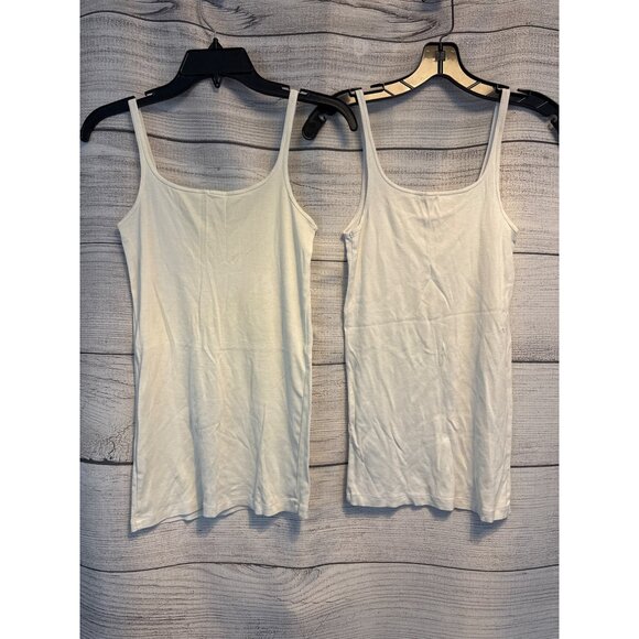 J. Crew White Spaghetti Strap Tank Tops Size S - Picture 2 of 3